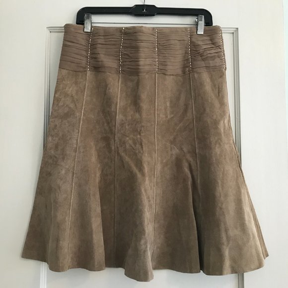 Anthropologie | June Suede Paneled Skirt - Picture 4 of 9